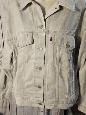 Levi's Original Trucker Jacket Light Gray Denim Oversized Relaxed Fit NWT Size L
